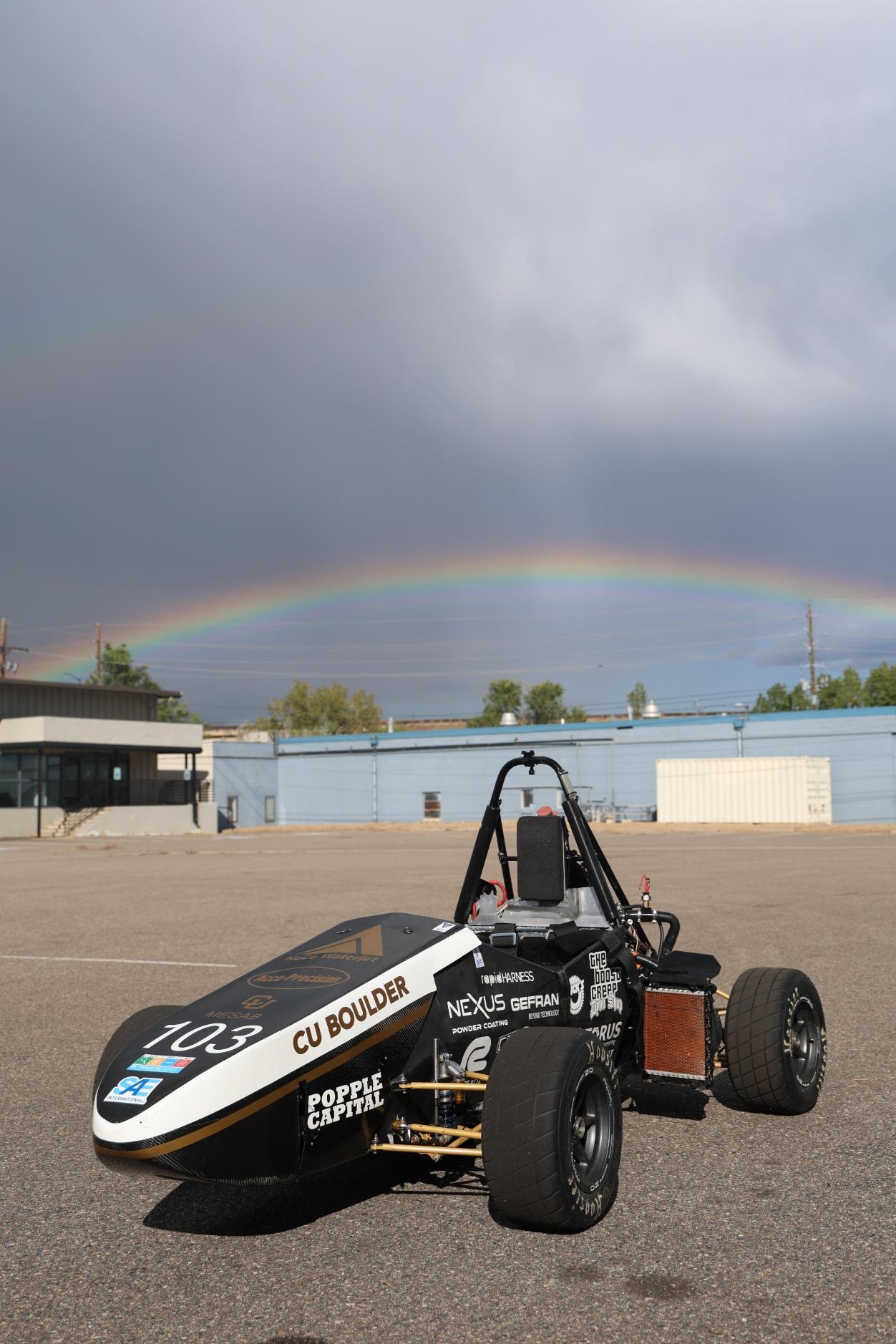 Formula car in the rain